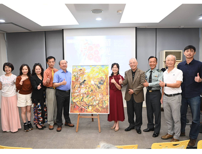 「韶光彩筆」油畫展暨贈畫儀式　駐校藝術家劉婷瑟捐作《鳥店三》典藏中正大學