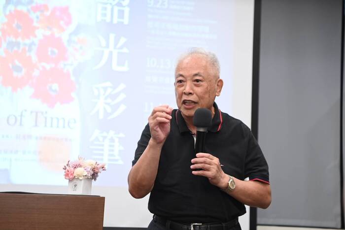 「韶光彩筆」油畫展暨贈畫儀式　駐校藝術家劉婷瑟捐作《鳥店三》典藏中正大學圖片